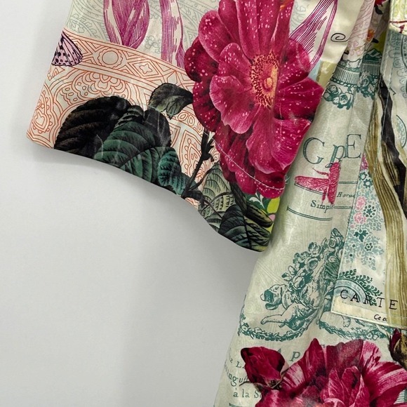 Mycra Pac Wms Rain Jacket 2X Multicolor Floral Botanical Postcard Art Travel - Picture 11 of 12